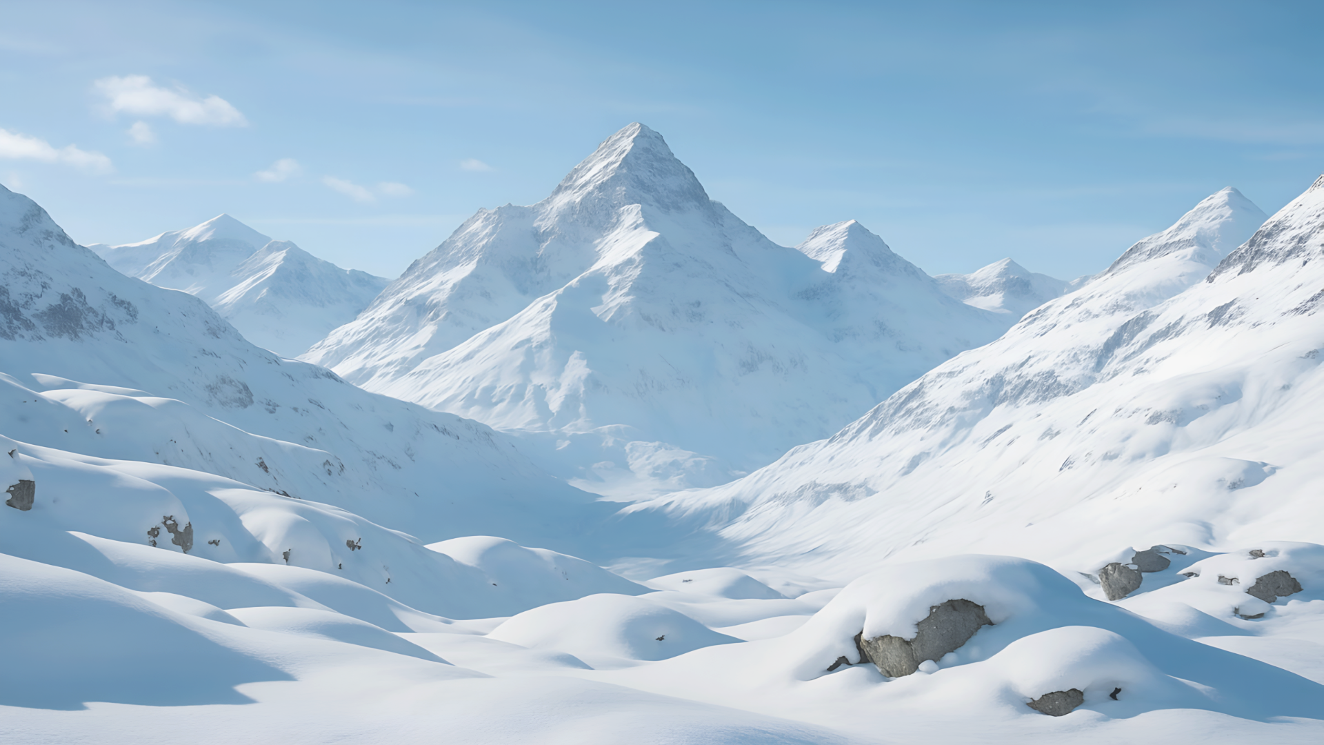 Snowy mountains background