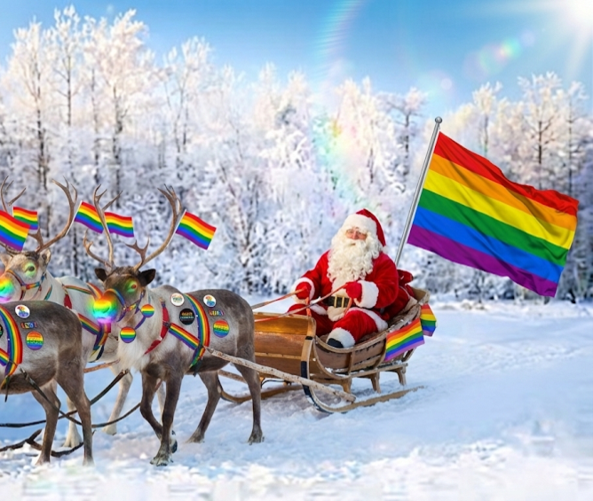 Pride Santa sleigh